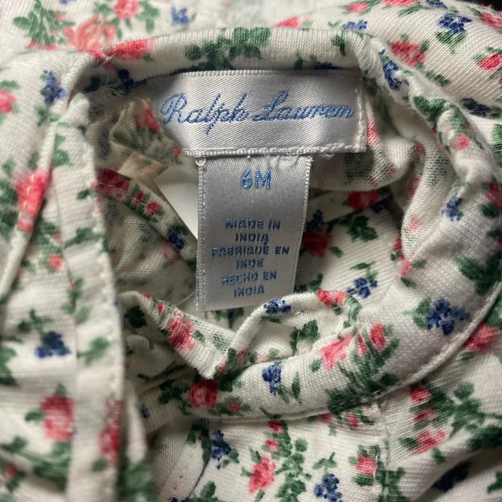 NWT Ralph Lauren Girls Floral Cotton Jersey Top & Bloomer‎ Set Summer Vacation